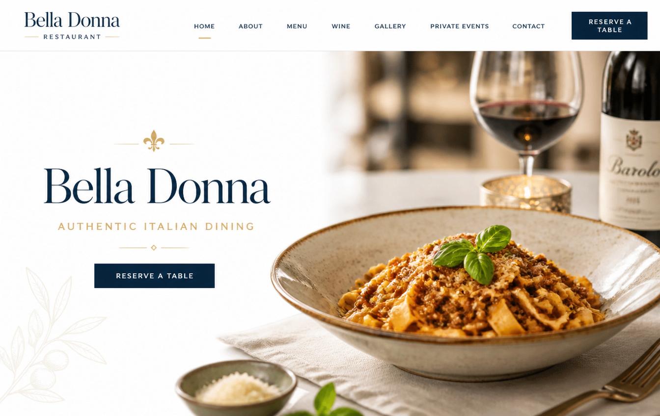 Restaurant website